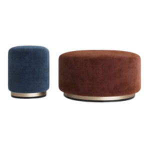 Duo Round Pouf Set